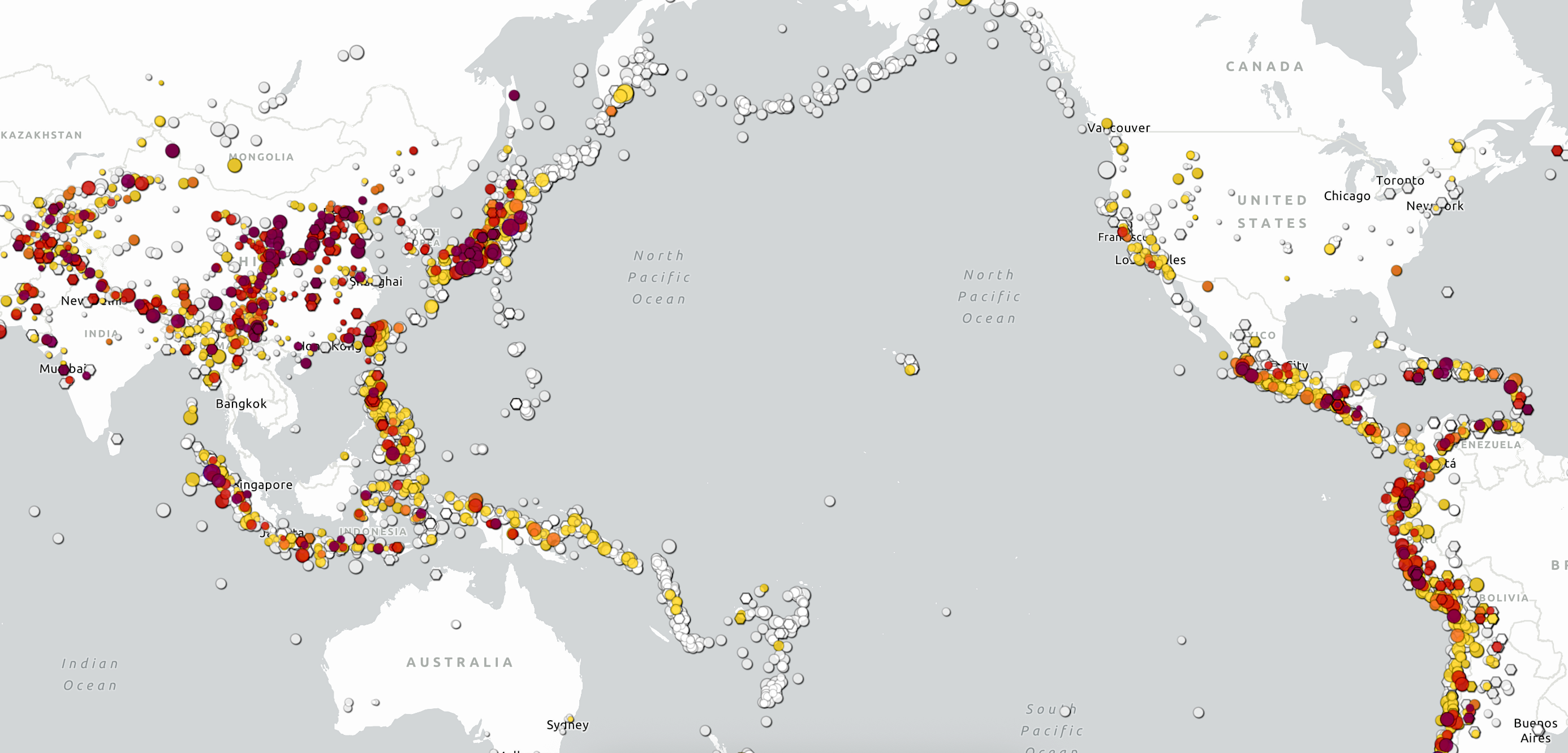 Live earthquakes feed map thumbnail